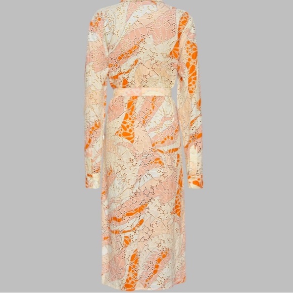 NWT Le Superbe Cream Long Sleeve Notched Collar Shirt Dress Size 8 - Picture 4 of 14